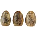 Floristik24 Ovos de madeira madeira de manga natural Ovos de Páscoa feitos de madeira decoração floral Alt.10cm 3 unidades