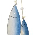 Floristik24 Cabides decorativos de madeira para peixes peixe azul branco 11,5/20cm conjunto de 2