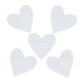 Floristik24 Botões de coração de madeira 2,5cm branco 48p