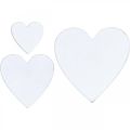 Floristik24 Decoração de dispersão de coração de madeira corações de casamento branco 3/5/7cm 50p