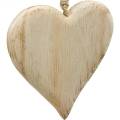 Floristik24 Coração decorativo de madeira do Dia dos Namorados para pendurar decoração de madeira natural 4 unidades