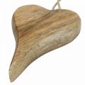 Floristik24 Cabide deco de coração de madeira decoração de madeira de coração para pendurar natureza 14 cm