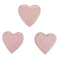 Floristik24 Corações de madeira decorativos corações luz rosa brilhante decoração de mesa 4,5 cm 8 unidades