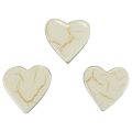 Floristik24 Corações de madeira corações decorativos ouro branco brilho crackle 4,5 cm 8 unidades