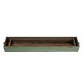 Floristik24 Caixa de madeira plantador com alças verde antigo 74 × 14/66 × 11cm, conjunto de 2
