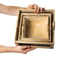 Caixa de madeira com quadro-negro e divisória interna, conjunto com 3 tamanhos, 30 cm | Floristik24.pt