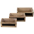 Caixa de madeira com quadro-negro para etiquetas, conjunto de 3 unidades, 36 cm | Floristik24.pt