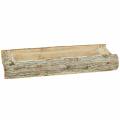 Floristik24 Caixa de plantador de madeira lavada de branco 40cm x 15cm A6cm