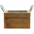 Floristik24 Caixa de plantas caixa de madeira com alças naturais 16,5×16,5cm
