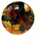 Floristik24 Decoração de cogumelos de madeira com folhas coloridas decoração de outono preta, colorida Ø13cm Alt.19cm
