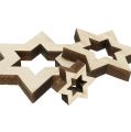 Floristik24 Mistura de estrela de madeira 2,5 cm - 7 cm natural 35pcs