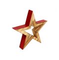 Floristik24 Estrela de madeira aberta natureza, vermelho 17 cm 2 unidades