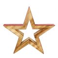 Floristik24 Estrela de madeira aberta natureza, vermelho 17 cm 2 unidades