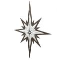 Floristik24 Estrela de madeira para pendurar cinza, branco 48cm x 40cm