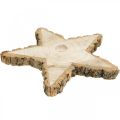 Floristik24 Bandeja de madeira para Advento, fatia de árvore em forma de estrela, Natal, decoração estrela madeira natural Ø29cm