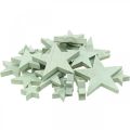 Floristik24 Estrelas de madeira granulado de Natal Menta 3/5/7cm 29p