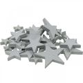 Floristik24 Estrelas de madeira deco granulado Natal cinza 3/5/7cm 29p