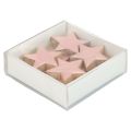 Floristik24 Estrelas de madeira decoração estrelas decoração de natal brilho rosa Ø5cm 8 unidades