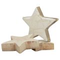 Floristik24 Estrelas de madeira estrelas decorativas ouro branco madeira crepitante Ø5cm 8 unidades