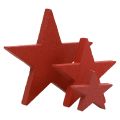 Floristik24 Decoração de estrelas de madeira decoração dispersa natal vermelho 3/5/7cm 29 unidades