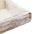 Floristik24 Bandeja de madeira com casca natural, branco lavado, 59cm x 20cm