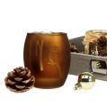 Floristik24 Bandeja de madeira com 3 copos tealight marrom, dourado