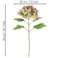 Flor decorativa artificial de hortênsia com haste, 46 cm | Floristik24.pt