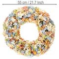 Guirlanda artificial de hortênsias, colorida, para porta e parede, 55 cm | Floristik24.pt
