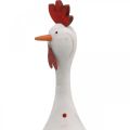 Floristik24 Figura de Páscoa decorativa em madeira de galinha branca com bolinhas Ø7cm A20cm