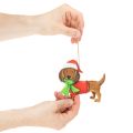 Enfeite de Natal em forma de cachorro, decoração para pendurar, cachorro com cachecol e chapéu, 12 cm, 2 peças | Floristik24.pt