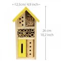 Floristik24 Inseto hotel madeira amarela casa de insetos jardim caixa de nidificação Alt.26cm