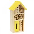 Floristik24 Inseto hotel madeira amarela casa de insetos jardim caixa de nidificação Alt.26cm