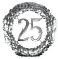 Floristik24 Aniversário número 25 em prata Ø40cm