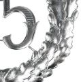 Floristik24 Aniversário número 25 em prata Ø40cm