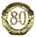 Floristik24 Aniversário número 80 em ouro Ø40cm