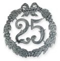 Aniversário número 25 em prata