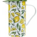 Floristik24 Jarro esmaltado, decoração mediterrânica, jarro com padrão limão A19,5cm Ø9cm
