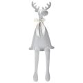 Estatueta decorativa de alce flocada com laço, para pendurar em prateleira, 80 cm | Floristik24.pt