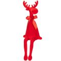 Floristik24 Estatueta decorativa de alce com laço, sentada, revestida de veludo, para decoração de prateleira, 54 cm