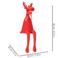 Estatueta decorativa de alce, revestida de veludo, com laço, 80 cm | Floristik24.pt