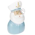 Floristik24 Estatueta de capitão, decoração marítima com óculos e chapéu, 16 cm