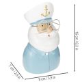 Estatueta de capitão, decoração marítima com óculos e chapéu, 16 cm | Floristik24.pt
