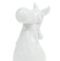 Floristik24 Figura de cerâmica alce 12,5 cm branco 2 unidades