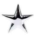 Floristik24 Estrela de cerâmica prateada, brilhante 18cm