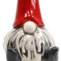 Floristik24 Figura gnomo de cerâmica 8,5 cm vermelho, branco 1p