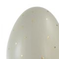 Floristik24 Decoração de ovos de Páscoa em cerâmica com pontos dourados cinza Ø8cm Alt.11cm 2 unidades