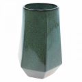 Floristik24 Vaso de Cerâmica Vaso de Flor Verde Hexagonal Ø14,5cm A21,5cm