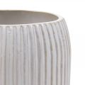 Floristik24 Jarra de cerâmica com ranhuras Jarra de cerâmica branca Ø13cm A20cm