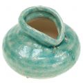 Floristik24 Vaso de cerâmica antigo azul H9cm