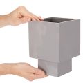 Vaso cúbico cinza com base para decoração moderna, 22 cm | Floristik24.pt